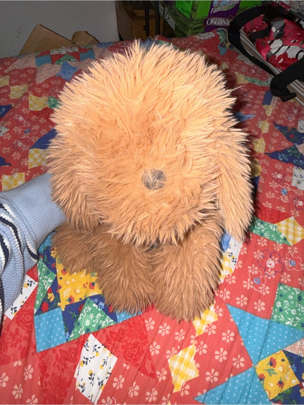 Weighted Plush Brown Fluffy Dog Toy - Soft Comfort Plush for Pets
